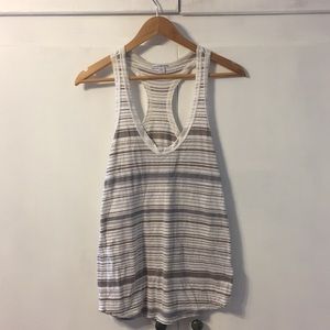 James Perse neutral striped racer back tank